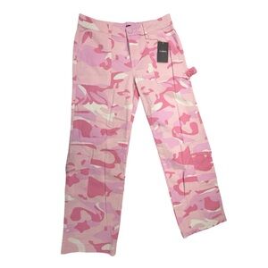 Flamingo Camo Cargo Pants Size Large Women's Pink Camo Casual Streetwear